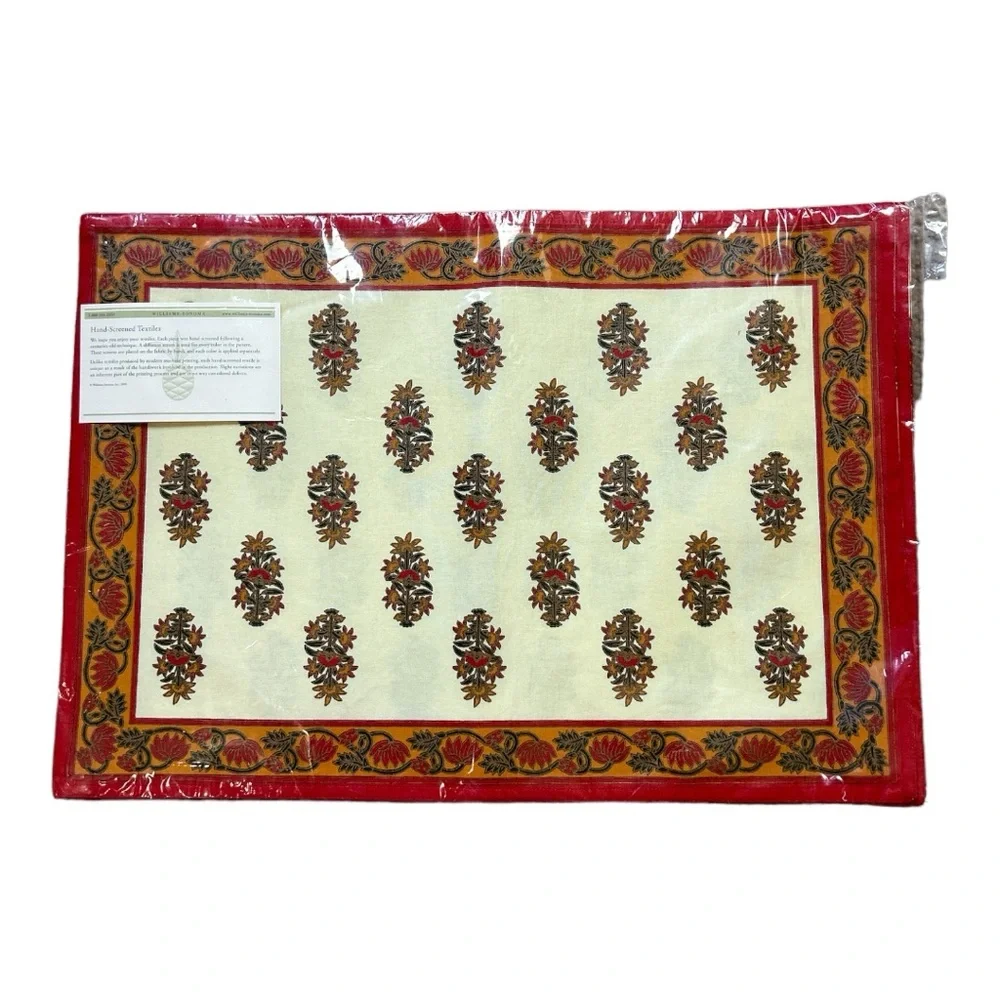 NIP Williams Sonoma Hand-Screened Placemats Set of 4 Castilian